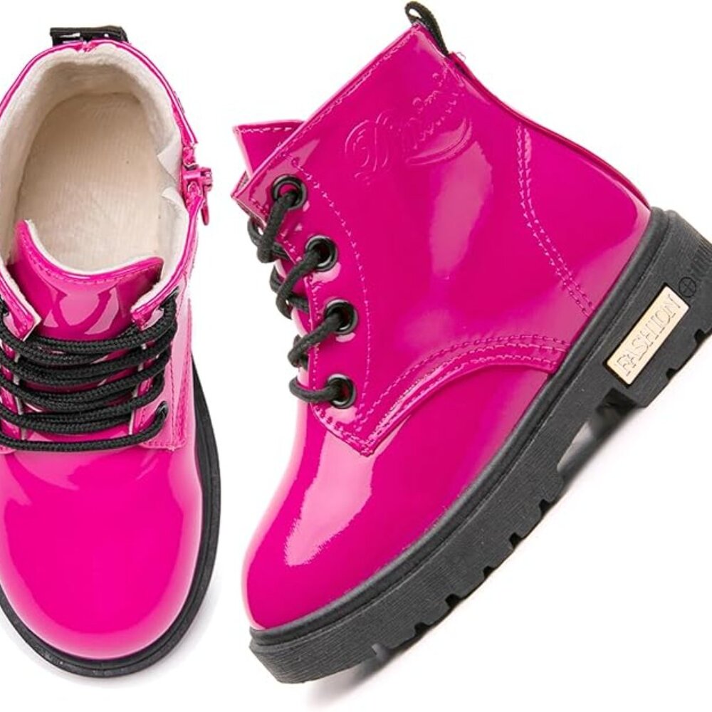 Daclay Kids Boots Boys & Girls Candy-Colored Waterproof Velvet Boots